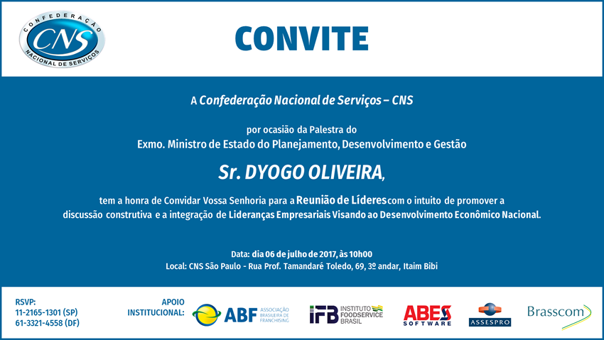 Convite CNS - Ministro Dyogo Oliveira-850x479